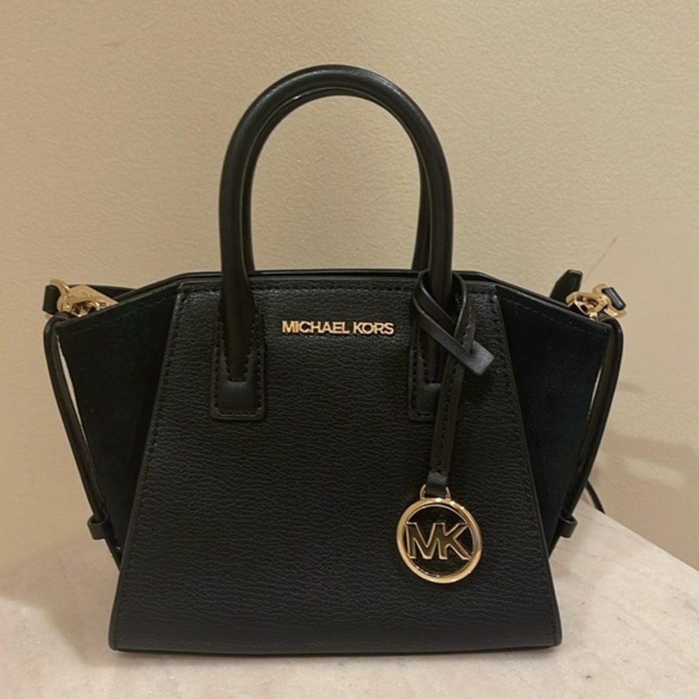 Michael Kors Avril Small leather Top-Zip Satchel Black